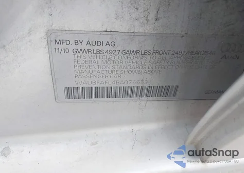 2011 Audi A4 2.0T Premium из США, поврежденный, VIN WAUBFAFL4BA076653